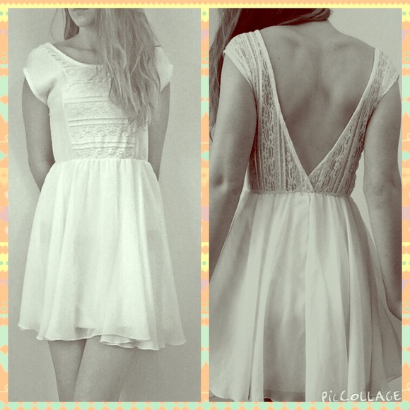 Free People white lace crochet dress