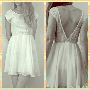 Free People white lace crochet dress