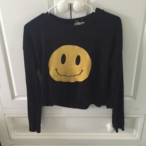 cropped smiley face sweater
