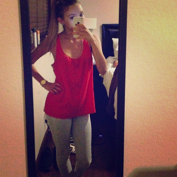 Forever 21 coral and nude tank top