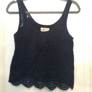 Hollister Navy Blue Laced Tank Top