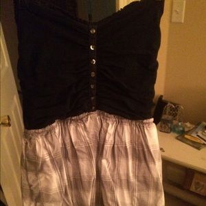 navy and grey Abercrombie dress