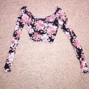 floral long sleeved crop top