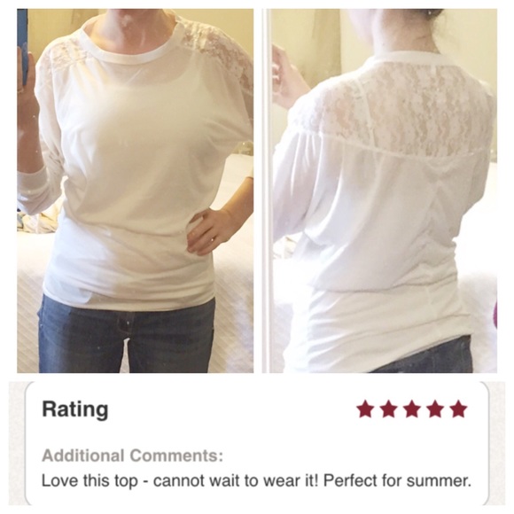 💛Black or white thin blouse with lace back - Picture 4 of 4