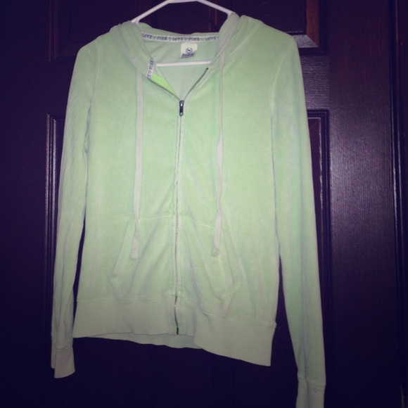 Victoria's Secret PINK light green zip sweater💚