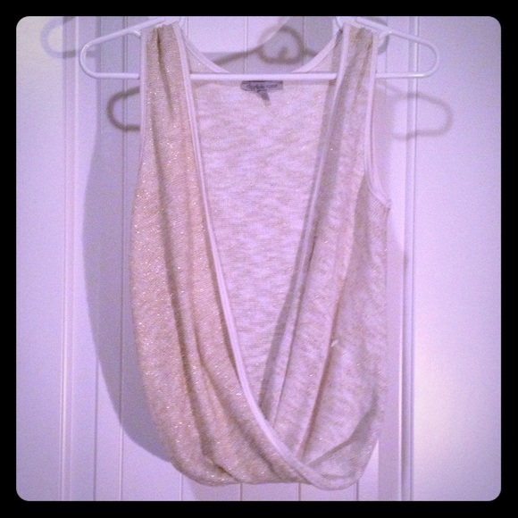 Charlotte Russe cream and gold tank
