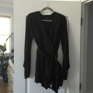 Venus black one piece short bell sleeved  romper