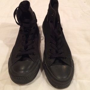 All Black hightop Converse