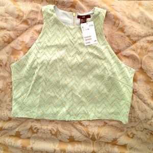 Showstopper Gold and Teal Crop-Top