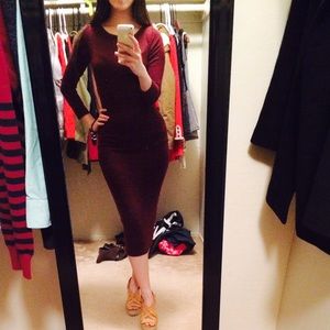 purplish red skinny dress.💕