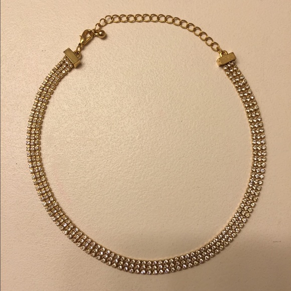Gold Rhinestone Necklace.