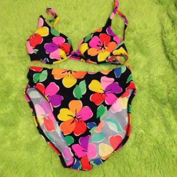 Vintage Other - 🌺 90s floral bikini swimsuit two piece vintage