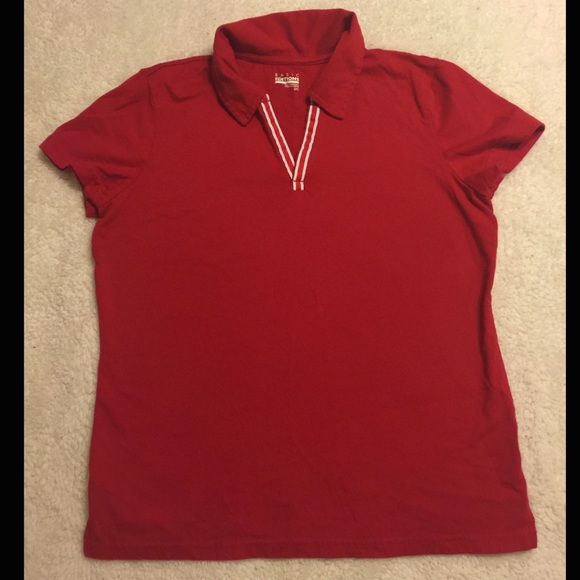 Red V-Neck Top