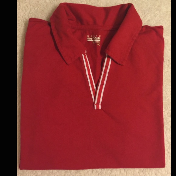 Red V-Neck Top - Picture 2 of 3