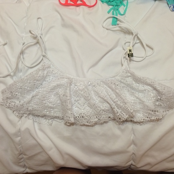 White bathing suit top