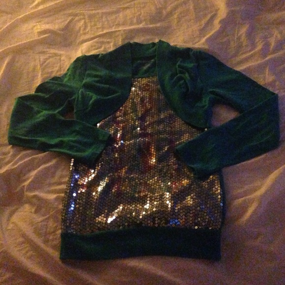 Blue sparkly shirt with inspirational words