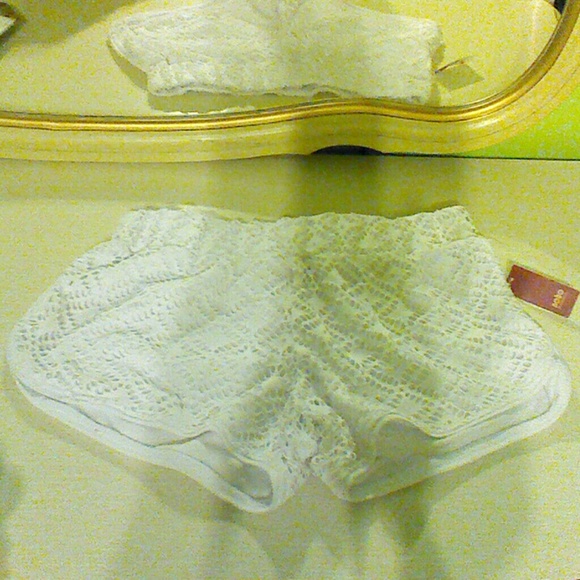 White Lace Shorts