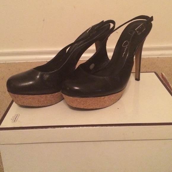 Jessica Simpson Black Sling Back heels - Picture 2 of 4