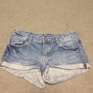 Denim short shorts