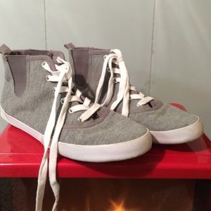 Grey stretch hightops
