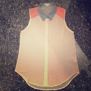 Sexy with Class Sheer Sleeveless Button Down