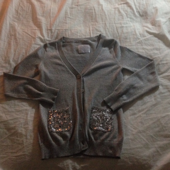 Sparkly grey jacket/ light sweater