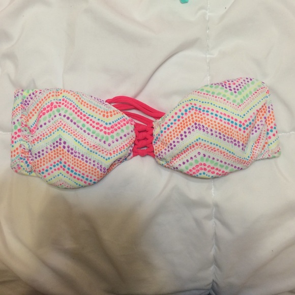 Bandeau bathing suit top.