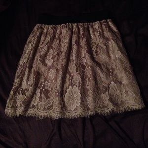 Pink Rose Lace Skirt