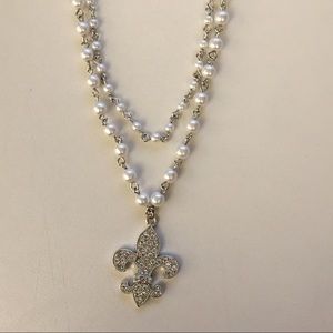 Pearl fleur de lis necklace