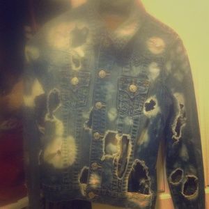 True religion custom made bleached holes