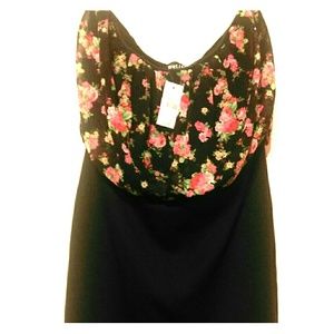 Strappless Floral Dress