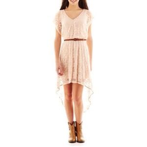 🔴SOLD🔴Light pink lace hi low dress