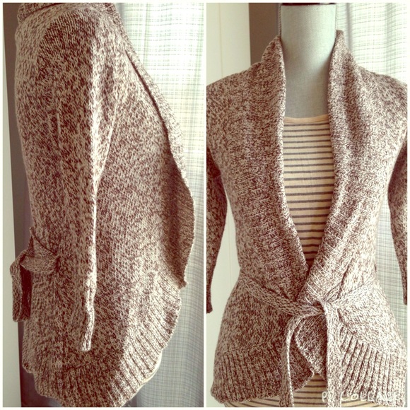 Speckled open cardigan