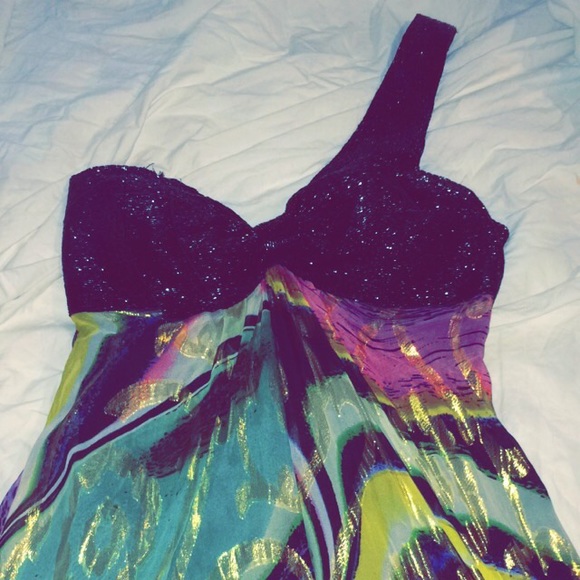 Jovani Long colorful flowy dress