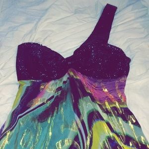 Jovani Long colorful flowy dress