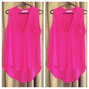 Pink Chiffon long flowy blouse