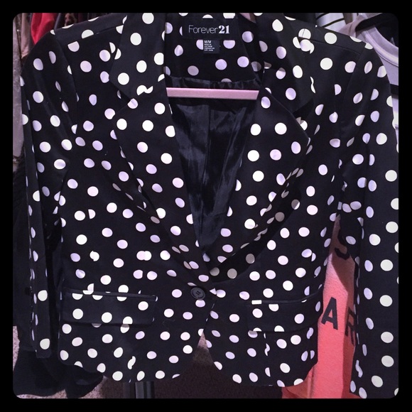 Worn ONCE polka dot blazer