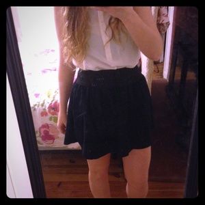 High waisted denim skirt with elastic waistband