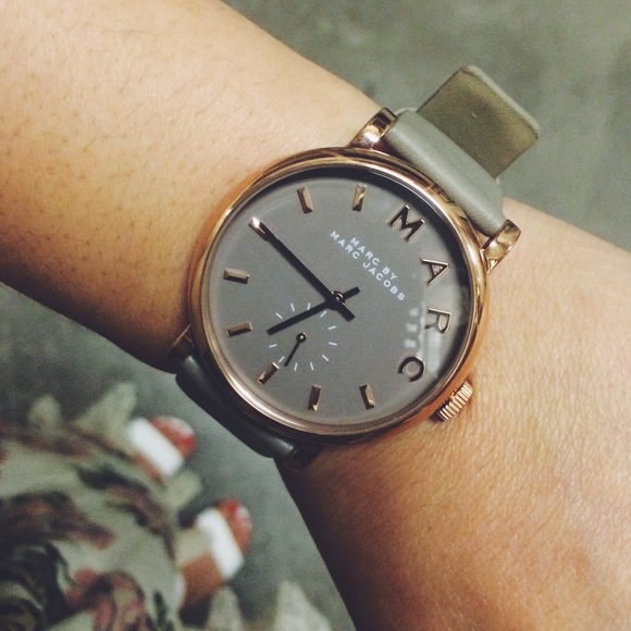 Marc by Marc Jacobs Accessories - Marc by Marc Jacobs baker rose grey leather watch