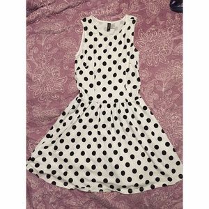 Black and white polka-dot dress