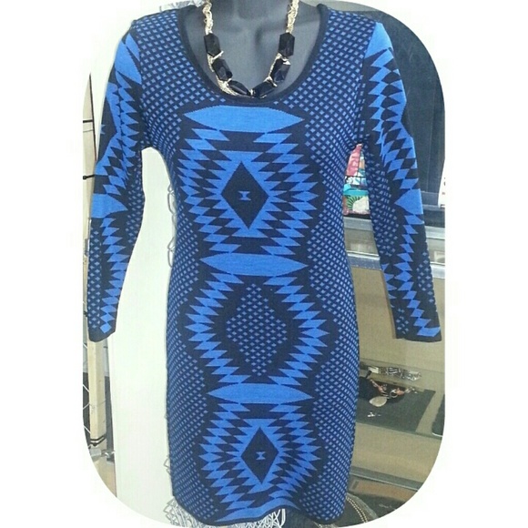 Black n blue sweater dress