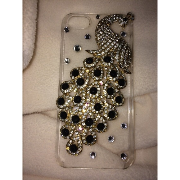 Crystal Rhinestone Bling 3D PeacockClear Sparkle 5