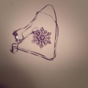 Sterling silver pendant with diamond accents