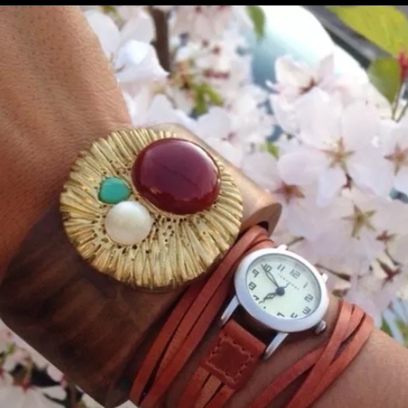 Anthropologie Wood Cuff Bracelet $148 - Picture 2 of 2