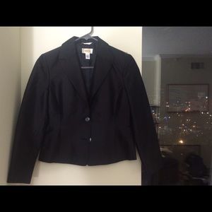 Talbots black cropped jacket blazer silk perfect