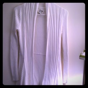 White long sleeve wrap sweater