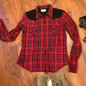 Ralph Lauren Denim & Supply Plaid and Lace Shirt