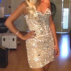 Beautiful shiny Sherri Hill dress model # 1429.