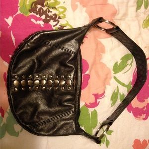 Cute brown leather purse w/ metal studs