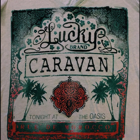 Luck Brand Mint V-neck Tee - Picture 2 of 2